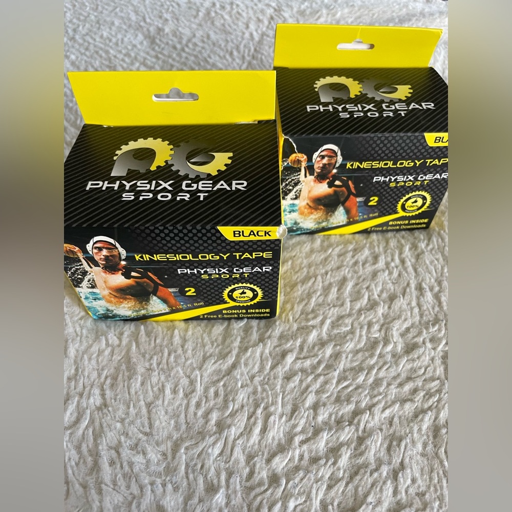 Physix Gear Sport Kinesiology tape - 3 unopened rolls - color: Black
